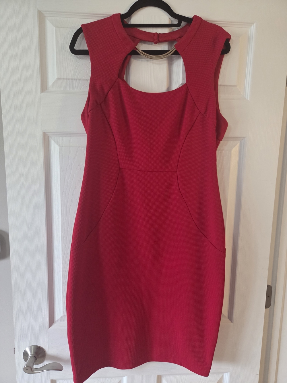 Bisou Bisou Red Sleeveless Cutout Sheath Dress 14